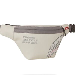 Sprayground Cream and Gray Belt Bag